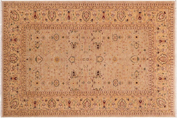 handmade Traditional Kafkaz Chobi Ziegler Gray Gold Hand Knotted RECTANGLE 100% WOOL area rug 6 x 9